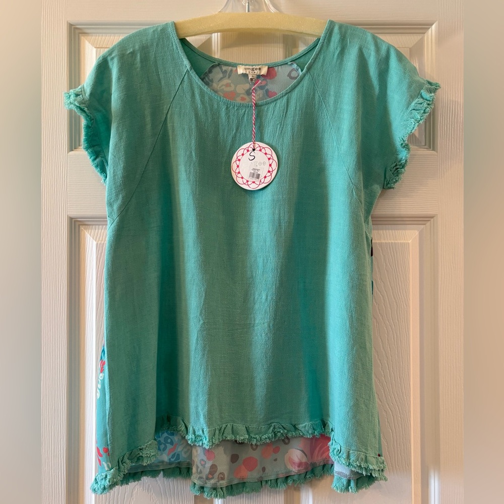 NWT Beautiful Blue Umgee Spring Shirt Size S